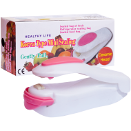 Dispozitiv pentru sigilat pungi, portabil, alb cu roz, din plastic, 10.5 x 4 CM